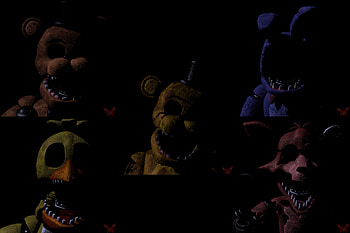 Withered Freddy (Five Nights at Freddy's), Golden Freddy (Five Nights At Freddy's), video game, Five Nights At Freddy's 2, Five Nights at Freddy's HD wallpaper