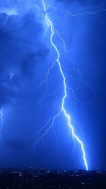 Electric storm, Vibrant blue lightning, Dark and moody, Aesthetic vibes HD phone wallpaper
