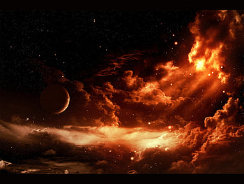 99, orange clouds, orange sunlight HD wallpaper