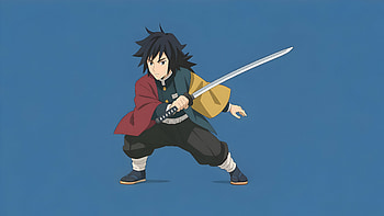 Giyu Tomioka, Minimalist, Anime, Demon Slayer: Kimetsu No Yaiba, Giyuu Tomioka, Minimalist Anime HD wallpaper