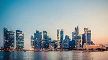 Singapore Skyline, Dusk view, stock , Public domain HD wallpaper