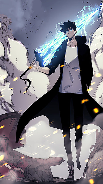 Sung Jin-Woo Power Strike – Solo Leveling Anime , Sung Jin-Woo, Anime, Solo Leveling, aura farming HD phone wallpaper