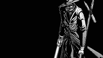 Hellsing Alucard, Monochrome , Anime aesthetic, Stylized depiction HD wallpaper