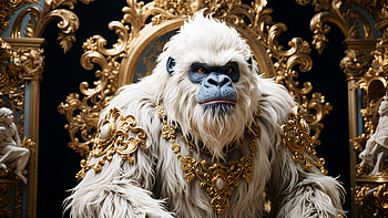 Yeti : Majestic Arctic King in Golden Throne, yeti, throne HD wallpaper