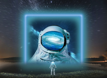 Universe, Milky Way, Cosmonaut, Spacesuit, Space Suit HD wallpaper