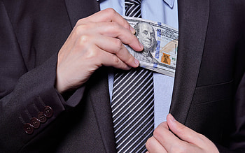 corruption, official takes the money, bribe concepts, corruption concepts, puts money in pocket, corrupt official, Bribery and corruption HD wallpaper