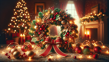 Festive Holiday Wreath, Festive, Christmas, wreath, light HD wallpaper