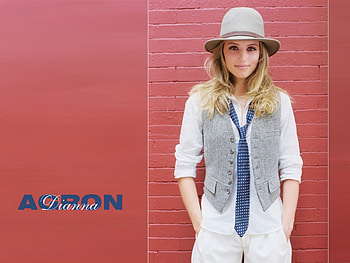 Dianna Agron, blonde, agron, hat, dianna, tie HD wallpaper