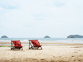 Beach, chair, sunny, sand HD wallpaper