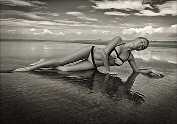 *, white, black, model, body, woman, beach HD wallpaper