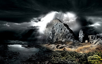 Dark rock, nature, rock HD wallpaper