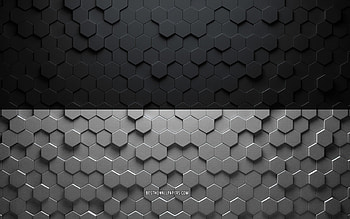 Flag of Ulm, honeycomb art, Ulm hexagons flag, Ulm, 3d hexagons art, Ulm flag HD wallpaper