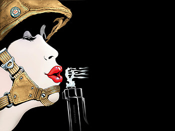 Smokin', comic, gun, smokin, female HD wallpaper