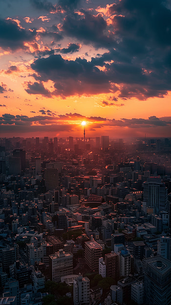 Tokyo Sunset Skyline , Tokyo HD phone wallpaper