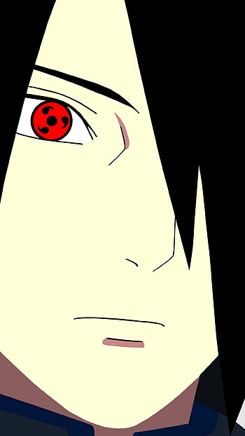 Sasuke Uchiha, minimalist, black hair, Sharingan (Naruto), Sasuke Uchiha, Anime, Naruto, minimalist anime HD phone wallpaper