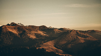 Landscape, mountains, sky, sepia HD wallpaper