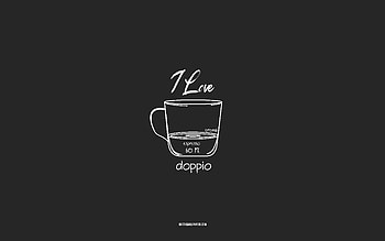 I love Doppio Coffee, , gray background, Doppio Coffee recipe, chalk art, Doppio Coffee, coffee menu, coffee recipes, Doppio Coffee ingredients, Doppio HD wallpaper