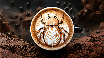 Stunning Latte Art in : A Beetle in Coffee Bliss, latte art, beetle, dessert, food graphy HD wallpaper