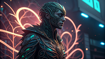 Technomancer: Ultra Experience, fantasy, character design, nature, neon HD wallpaper