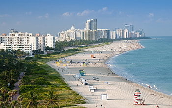 Miami Beach Skyline, Long Beach HD wallpaper