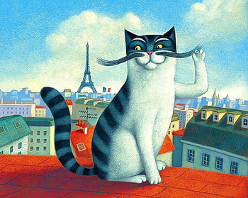 By Paolo Domenicon, kitten, paolo domenicon, painting, art, cat HD wallpaper