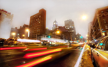 Cities, Night, Building, Road, Movement, Traffic, New York HD wallpaper