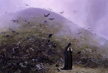 Horror, birds, CG, fantasy HD wallpaper