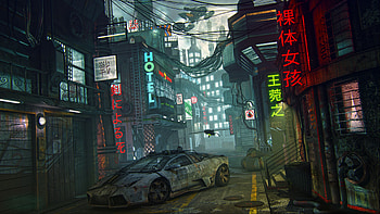 Futuristic, Japan, Sci Fi, Car, Street HD wallpaper