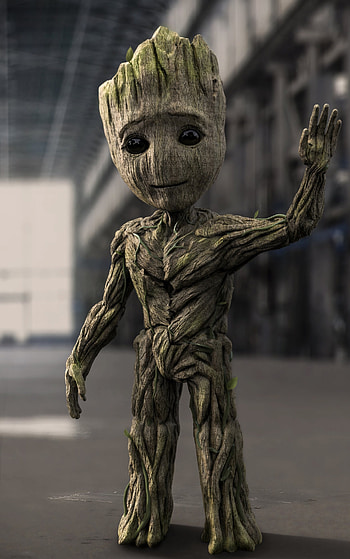 Comics version of Groot, Marvel superhero, Guardians of the Galaxy, Unique character design HD phone wallpaper