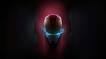 Glowing Gaze Iron Man Minimal , iron-man, helmet, superheroes, minimalism, minimalist, artist, artwork, digital-art HD wallpaper