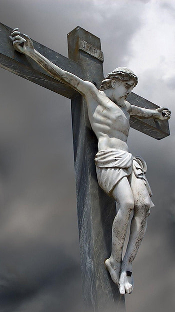 Jesus, Lord Yesu, Jesus Cross, black and white HD phone wallpaper