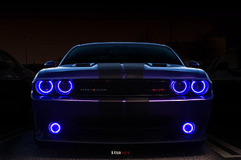 Dodge Challenger SRT Angel Lights, dodge-challenger-srt-hellcat-widebody, dodge-challenger, 2018-cars HD wallpaper