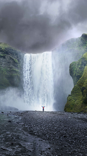 Iceland , OSX , Forest Wonderland, Natural Waterfall HD phone wallpaper
