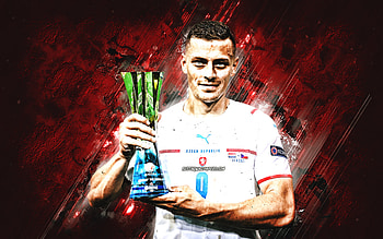 Tomas Holes, Czech Republic national football team, portrait, Czech Republic, red stone background, football HD wallpaper