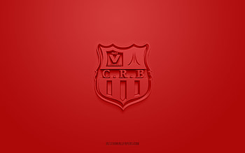 CR Belouizdad, creative 3D logo, red background, Algerian football club, Ligue Professionnelle 1, Chlef, Algeria, 3d art, football, CR Belouizdad 3d logo HD wallpaper