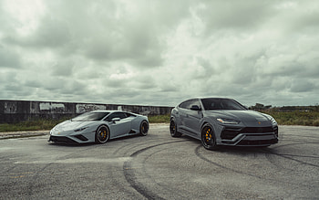 Lamborghini Huracan, 2022, Lamborghini Urus, new gray Huracan, Huracan tuning, new gray Urus, Urus tuning, Lamborghini HD wallpaper