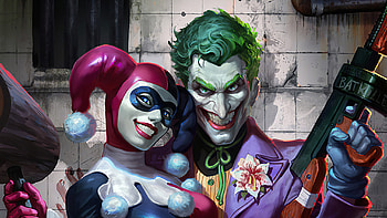 Joker Harley Quinn, joker, harley-quinn, superheroes, supervillain, artwork, artstation HD wallpaper