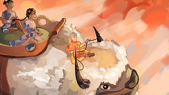 Aang Appa Katara Sokka Avatar The Last Airbender HD wallpaper