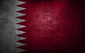 Qatari metal flag, grunge art, asian countries, Day of Qatar, national symbols, Qatar flag, metal flags, Flag of Qatar, Asia, Qatari flag, Qatar HD wallpaper