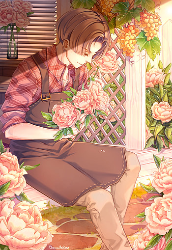 Anime, Flowers, Guy, Gardener HD phone wallpaper