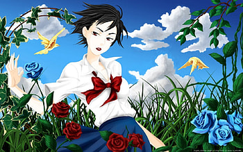 saya otonashi, blue, blood HD wallpaper