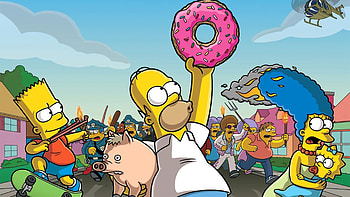 The Simpsons, iconic characters, Homer and Marge, Ultra HD wallpaper