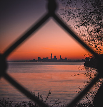 City, minimal, silhouette, sunset HD phone wallpaper
