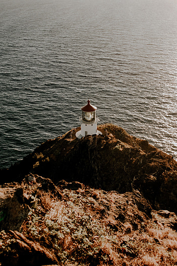 Nature, Sea, Building, View From Above, Cliff, Lighthouse HD phone wallpaper