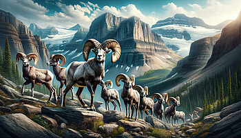 Bighorn Sheep Majesty - Mountain Wildlife, bighorn sheep, mountain, Wildlife, landscape HD wallpaper