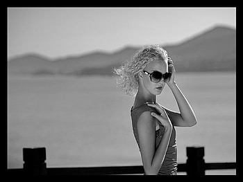 Sunshine, model, graphy, woman, black and white HD wallpaper