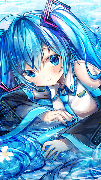 Hatsune Miku: Aqua Twintails — Blue Vocaloid, twintails, blue eyes, blue hair, Hatsune Miku, Anime, Vocaloid HD phone wallpaper
