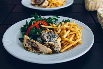 Food, Meat, French Fries, Hen HD wallpaper