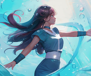 Dancing with water, fantasy, woman HD wallpaper