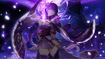 Genshin Impact gaming, Baal , Impressive artwork, Divine power HD wallpaper